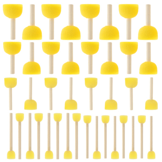 Elegaperma 20pcs Circle Sponge Paint Brush, 5 Size Painting Sponges, Sponge Brushes for Painting, Paint Tools for Kids Graffiti Watercolor Diy Craft (Yellow)