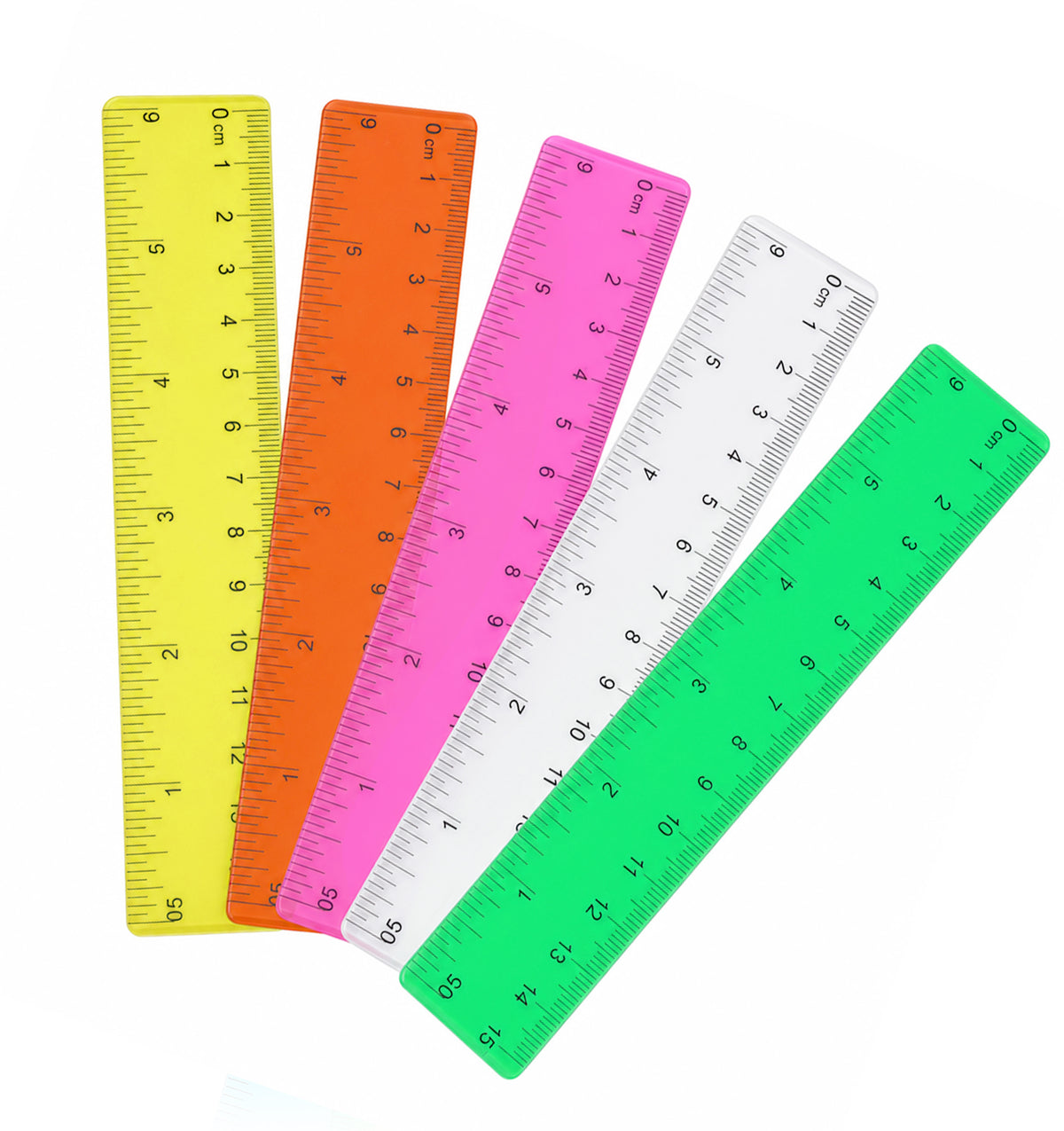 5 Pack 15cm Rulers Set, Clear Plastic Small Ruler 6 Inch with Dual Scales