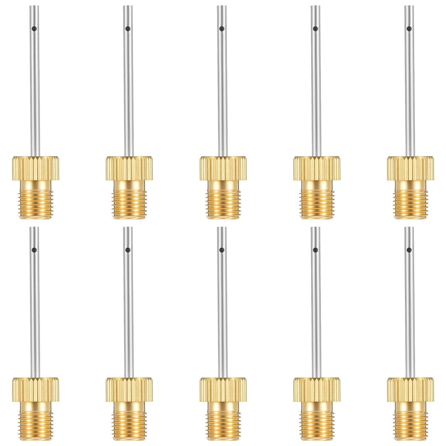Oruola 10 Pcs Gold Ball Needle for Pump, Football Pump Needle Set, Stainless Steel Football Valve Needles for Soccer, Basketball, Volleyball, Rugby