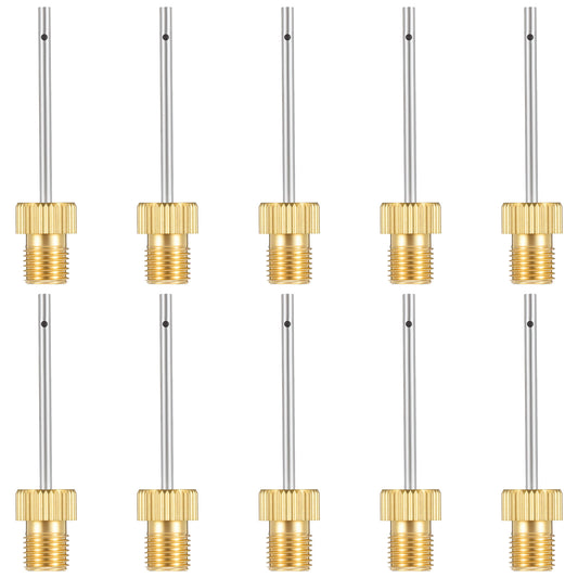 Oruola 10 Pcs Gold Ball Needle for Pump, Football Pump Needle Set, Stainless Steel Football Valve Needles for Soccer, Basketball, Volleyball, Rugby