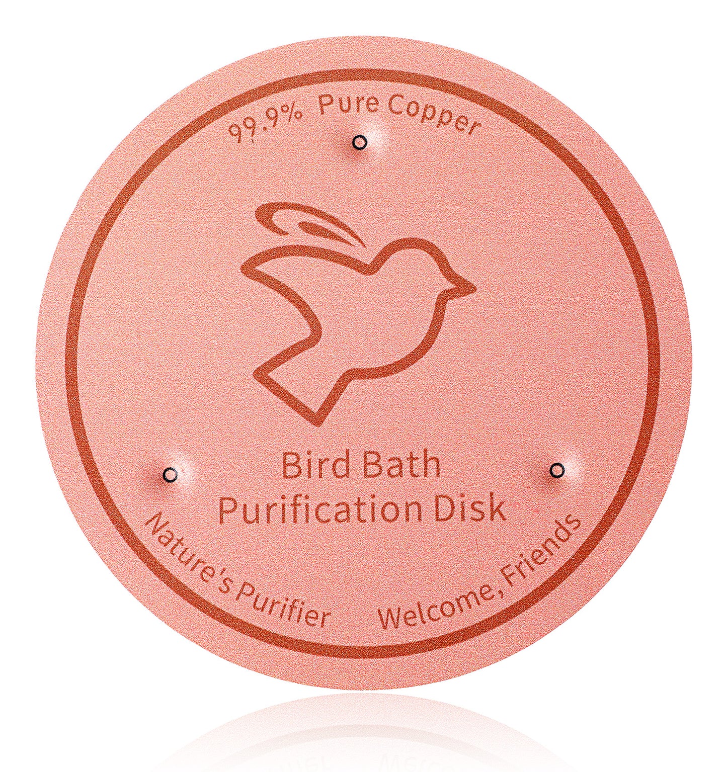 ValueBargain Copper Disc for Bird Bath, 10 cm Bird Bath Copper Disk with Triple-Point Support, Pure Coppers Construction
