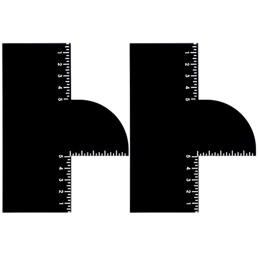 Guduling 2 Pcs Black Beard Shaping Tool,T Shape Barber Enhancement Card,Hairline Shaping Tool with Measurement Reusable Beards Line Up Tools for Precise Edge Beard Line Up