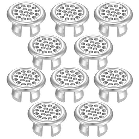 Oruola 10pcs Sink Overflow Cover, ABS Plastic Electroplating Bathroom Overflow Sink Hole Cover, Round Basin Covers Vanity Cap Small Sinks Insert for Kitchen