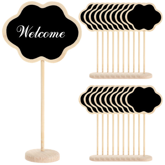 Classicseali 20pcs Mini Chalkboard Signs with Stand, Food Labels for Buffet, Chalkboard Labels for Party Decoration, Table Numbers, Cake Labels, Price Tags for Display