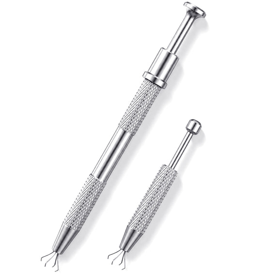 2Pcs Piercing Ball Screw Grabber Tool, Mini 4-Claw Sprinkles Grabber Tool for Pearl Picker, Grabber Pick Up Tool for Cupcake Topper, Glitter Decoration Supplies