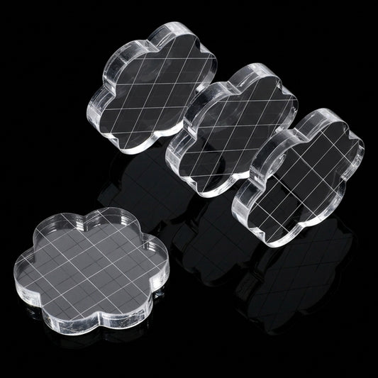 Guduling 8 Pcs Acrylic Stamp Block,Flowers Clear Acrylic Blocks for Stamping,Clear Stamp Block,for Scrapbooking Crafts Card Making(1.81x1.97 in)