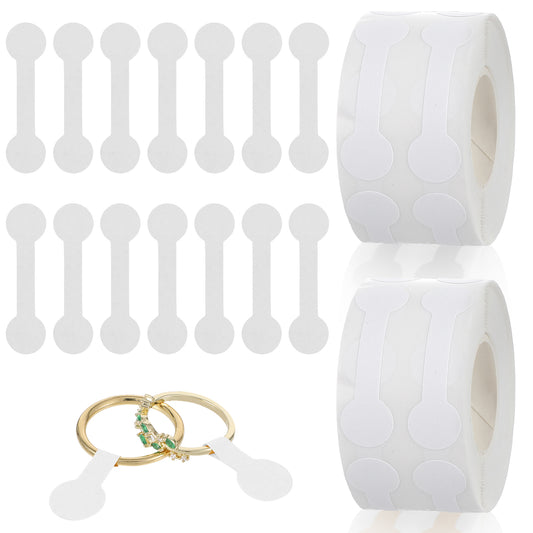 Classicseali 2 Rolls Jewellery Price Tags, Blank Adhesive Price Tags Stickers, Ring Sticker, Lightweight, Compact, Portable, for Necklace Earring Identification, White