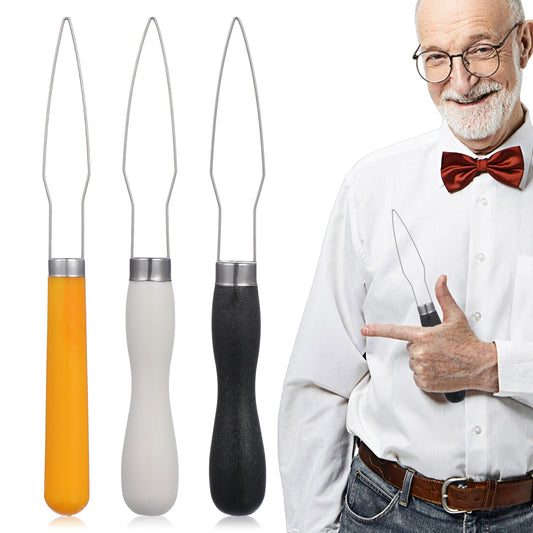 Classicseali 3pcs Button Hook, Button Hook for Wedding Dress, 2 Sizes Zipper Helper Pulls for Dresses with Comfort Grip Handle for Elderly Handicapped Seniors Arthritis, Yellow, White, Black