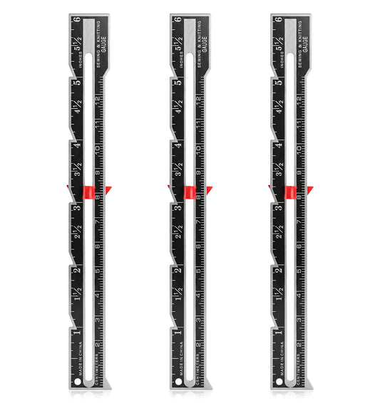 3 Pcs Sewing Ruler, Sliding Quilting Rulers, Portable Measuring Tool for Quilting, Hemming and Crafting