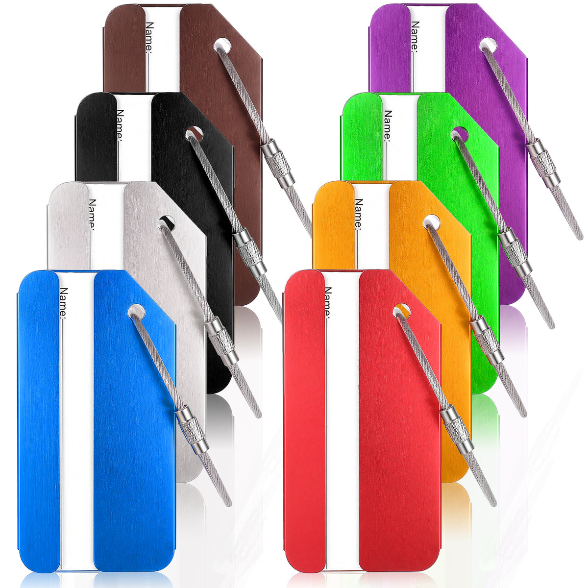 Elegaperma 8pcs Suitcase Labels, Metal Luggage Labels for Suitcases