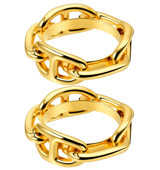 2 Pcs Scarf Rings for Women, Minimalist Gold Scarf Ring Clip Buckle for Scarves Shawls Clothing Accessories