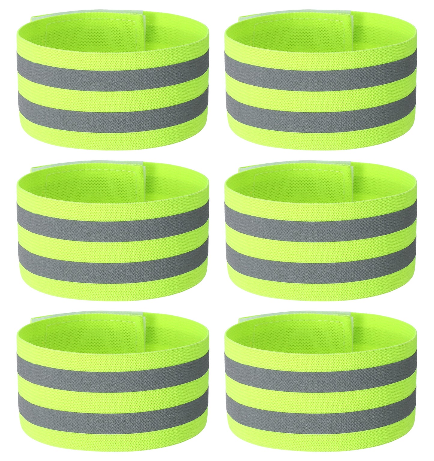 Thrymme 6PCS Reflective Running Gear, High Visibility Reflective Armbands for Running Cycling Walking Night