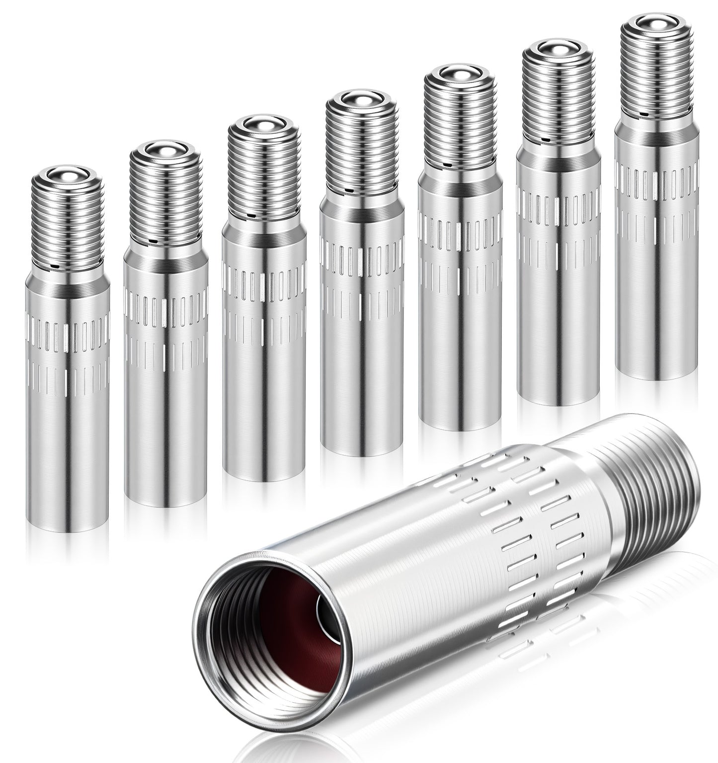 Thrymme Tyre Valve Extension, 8PCS Tyre Valve Adapter 1.5 Inch Screw-On Wheel Tire Cap Extender Adapter for Bike, Car, Motorcycle, And Truck