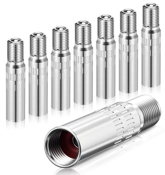 Thrymme Tyre Valve Extension, 8PCS Tyre Valve Adapter 1.5 Inch Screw-On Wheel Tire Cap Extender Adapter for Bike, Car, Motorcycle, And Truck