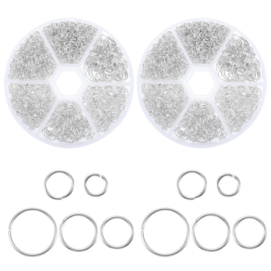 Classicseali 1940PCS Jump Rings Jewellery Making, Metal Jump Rings for Jewelry, Chainmail Ring, for DIY Jewelrys Accessories, Bracelets, Earrings, Necklaces (4/5/6/7/8/10mm)