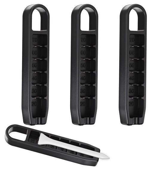 ValueBargain Tee Height Tool, 3 Pcs Precision Adjustable Golf Tee Elevator with 6 Settings, Training Tool for Consistent Swings Accessories (Black)