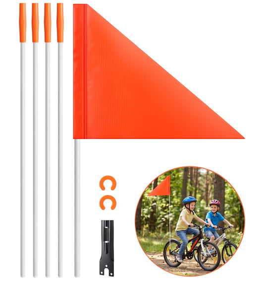 Bike Flag, 5 Ft Bike Flag Pole with Pole Adjustable for Cycling