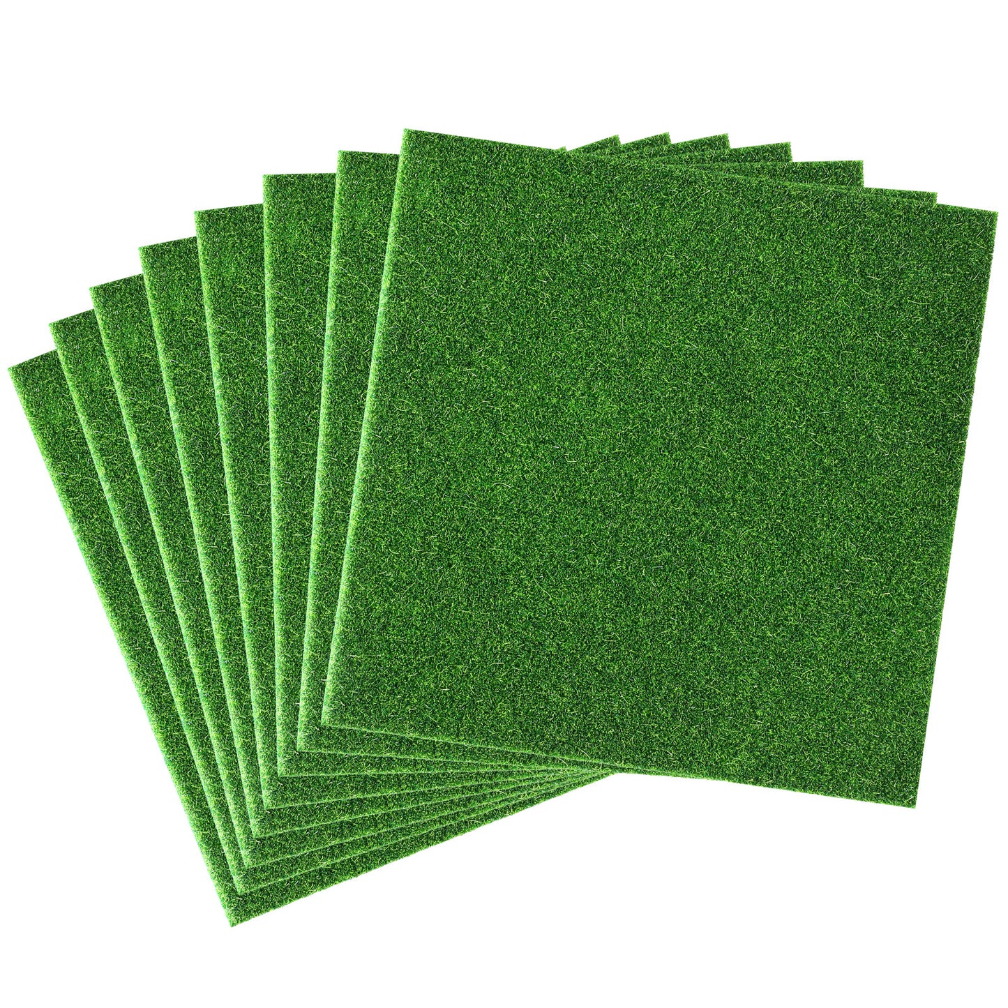 Elegaperma 8Pcs Fake Grass for Crafts, 5.9 In PET Fiber Artificial Turf for Crafts, Square Miniature Decor, Easy to Cut & Shape for Diorama Projects