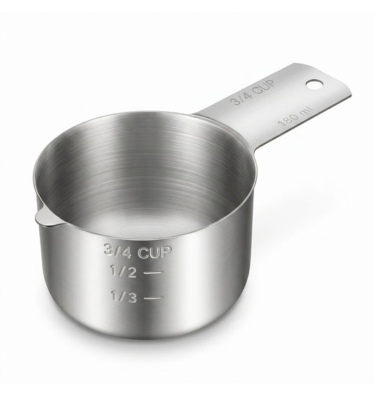 Stainless Steel Measuring Cups, Metal Cup with Clear Scale Marking, Multipurpose Liquid & Dry Measuring Tool for Kitchen Baking, Cooking