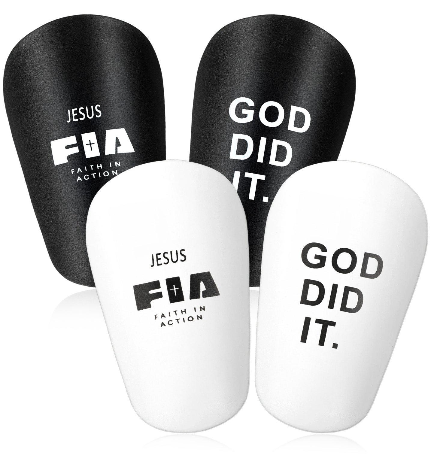 2 Pairs Mini Shin Pads Football, Mini Shin Pads Football for Kids, Youth & Adults, Comfortable Fit for Footballs, Indoor Soccer, Training, Includes Inspirational Quotes