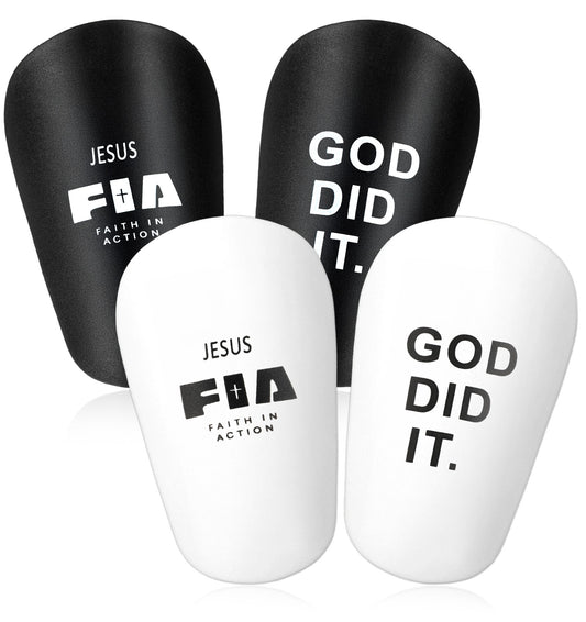 2 Pairs Mini Shin Pads Football, Mini Shin Pads Football for Kids, Youth & Adults, Comfortable Fit for Footballs, Indoor Soccer, Training, Includes Inspirational Quotes