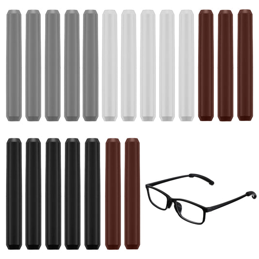 Guduling 20 Pcs Glasses Ear Cushions,Anti-Slip Elastic Temple Tips Sleeve Retainer,Soft Comfort Eyeglass Gripper Pads for Reading Glasses, Sunglasses & Sports, All-Day Comfort Grippers