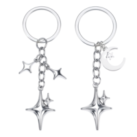 Classicseali 2pcs Keychain Y2K, Dainty Stainless Steel Star Keychains Cute Keychains for Purse, Handbag, Backpack, Luggage, Car Key - Keychain Aesthetic for Women Girls Teens