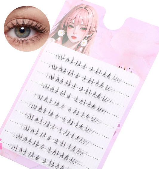 80Pcs Bottom Lashes Cluster, 5-7MM Bottom Lashes with Clear Band