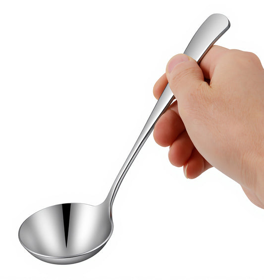 Stainless Steel Soup Ladle, Gravy Ladle, Sauce Ladle, 20cm Kitchen Utensil, Dishwasher Safe, Silver
