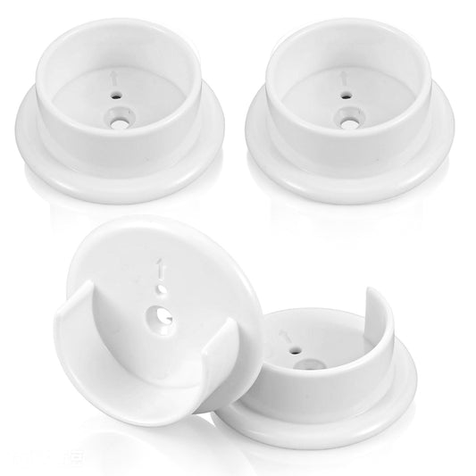 2 PCS Wardrobe Rail Bracket, Abs Curtain Rail Brackets (White, 1.97 In)
