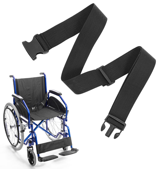 Wheelchair Lap Strap, 60“ Adjustable Buckle Safety Lap Strap for Elderly Geriatric Armchair Mobility Scooter Wheelchair, Safety Comfortable Chair Restraint Durable Nylon Belt