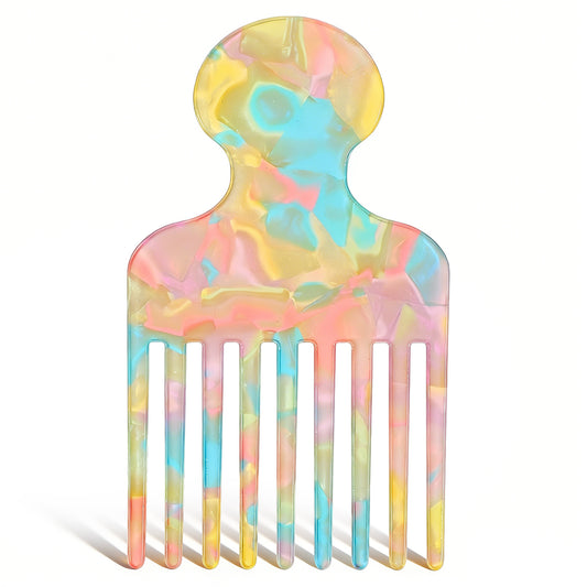 Guduling Wide Tooth Comb for Curly Hair,Smooth Detangling Afro Comb Plastic,Plastic Hairs Pick for Curly, Coily & Thick Hair, Reduces Breakage, Colorful Plastics Combs for Wet or Dry Use
