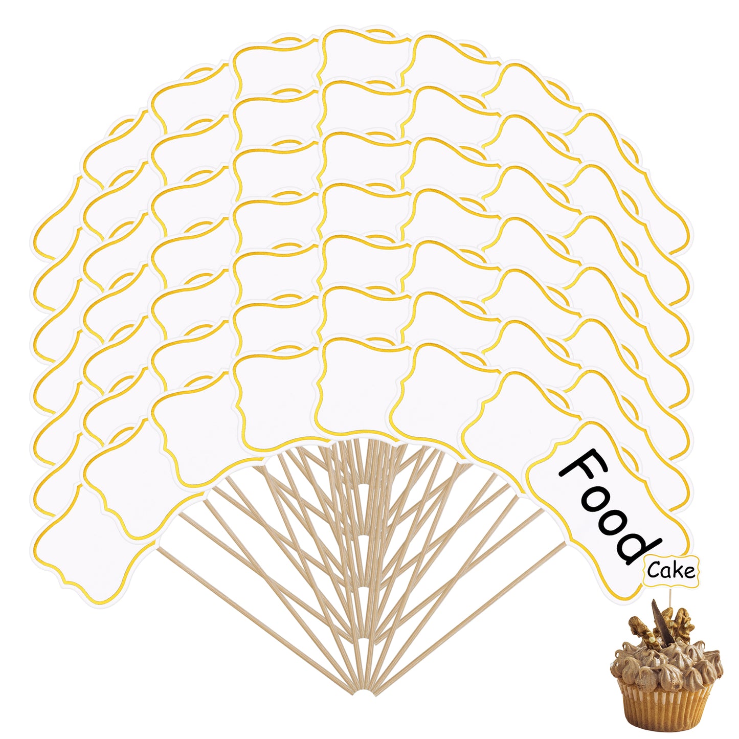 Classicseali Food Labels for Buffet Table, 56Pcs Buffet Labels, Food Flags for Buffets to Write on, Party Foods Label, Mini Flags, Sandwich Flag on Sticks