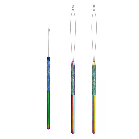 Classicseali 3 Pcs Hair Extension Loop Threader