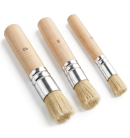 3 PCS Stencil Brushes, Natural Bristle Wooden Handle Chalk Paint Brushes for Acrylic Oil Watercolor Painting, DIY Art Crafts (Sizes 6, 8, 10)