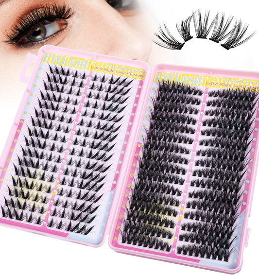 Manga Lash Clusters, 448pcs Fluffy Bunny Mixed Eyelash Clusters, Natural Look Individual Lashes for DIY at Home Women