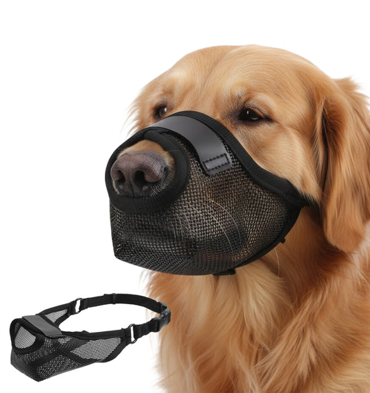 Muzzle for Large Dogs, Soft Breathable Dog Muzzle Large Breed, Suitable for Preventing Biting, Scavenging, German Shepherd (Black)