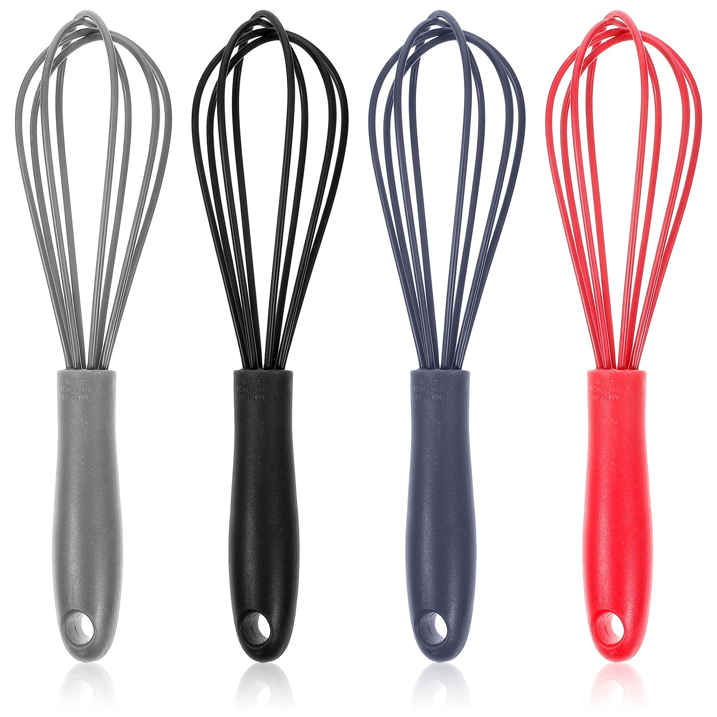 Elegaperma 5 Pcs Silicone Whisk for Non Stick Pans, Small Silicone Whisk, 5-Color Balloon Whisk Set for Sauces Eggs and Dressings