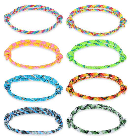 ValueBargain Rope Bracelet Men, 24Pcs Handmade Friendship Bracelets for Boys Adjustable Surfer Bracelet, Nautical Braided Design Perfect for Teens & Men, Colors