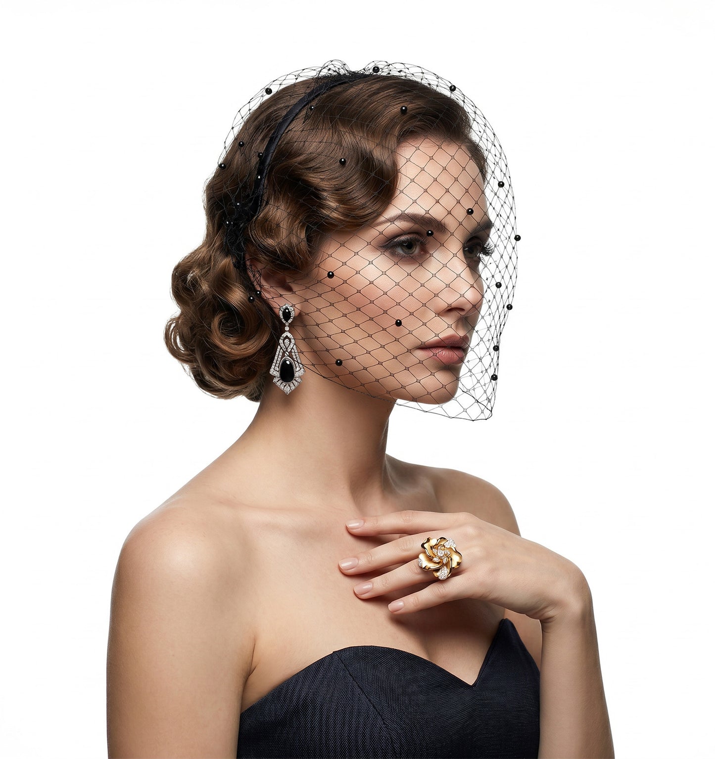 ValueBargain Bird Cage Veil, Mesh Birdcage Veil Headband, Soft Breathable Sheer Net Yarn Design, for Wedding Party, Banquet, and Evening Event Styling Black