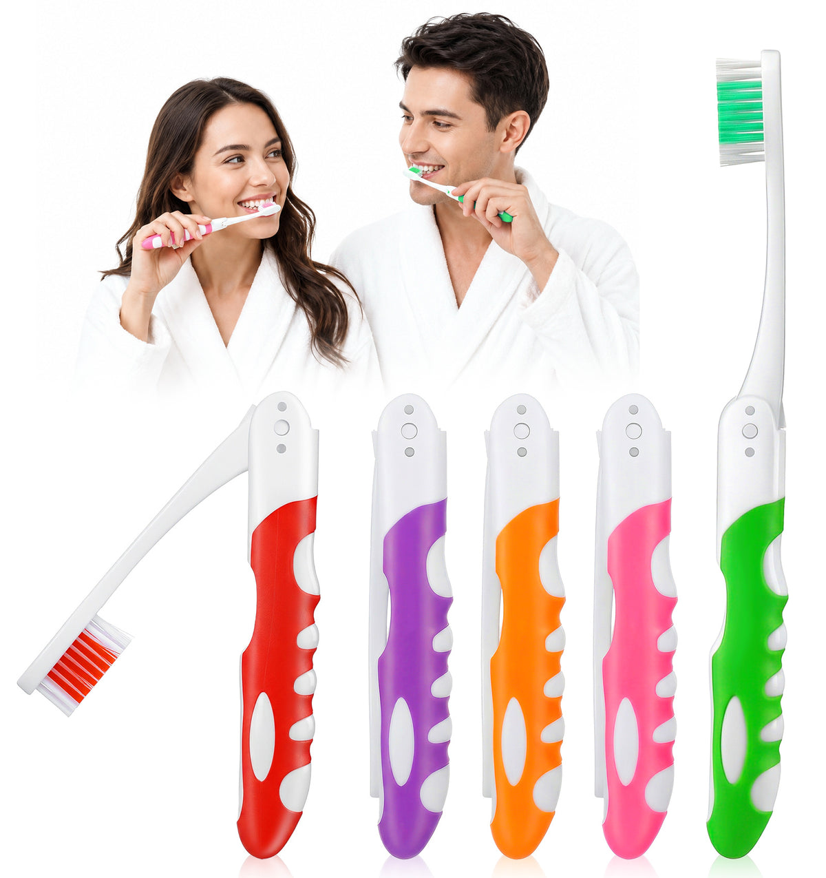 4 Pcs Travel Toothbrushes, Folding Toothbrush Compact Design