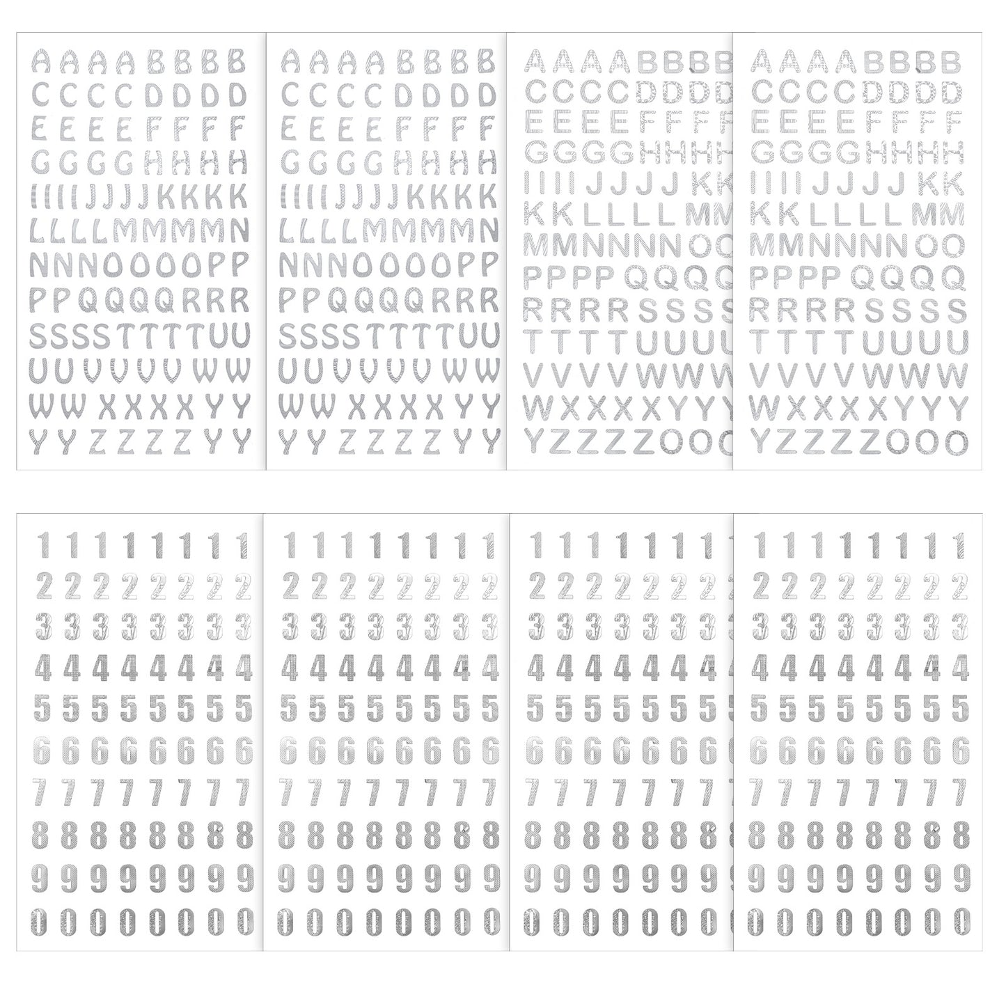 Elegaperma 8 Sheets Silver Letter Stickers, Foil Stick On Letters and Numbers for Journaling with Precise Die-Cut Alphabet Stickers and Decorative Crafts