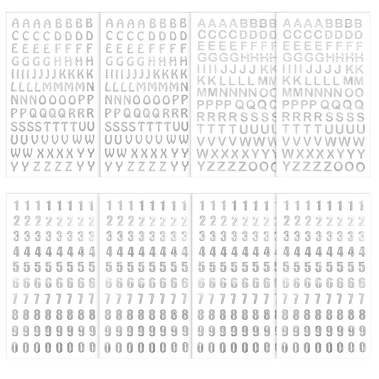 Elegaperma 8 Sheets Silver Letter Stickers, Foil Stick On Letters and Numbers for Journaling with Precise Die-Cut Alphabet Stickers and Decorative Crafts