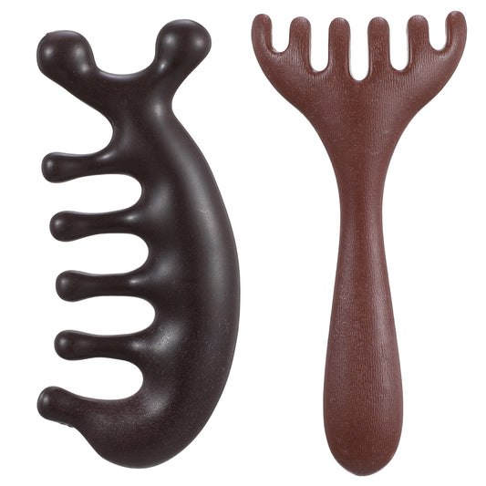 Guduling 2 Pcs Wooden Scalp Massage Comb,Wood Scalp Massager,Massage Comb for Head & Body Massages, No Static, Gua Sha Therapy, Stress Relief Hair Care for Men & Women