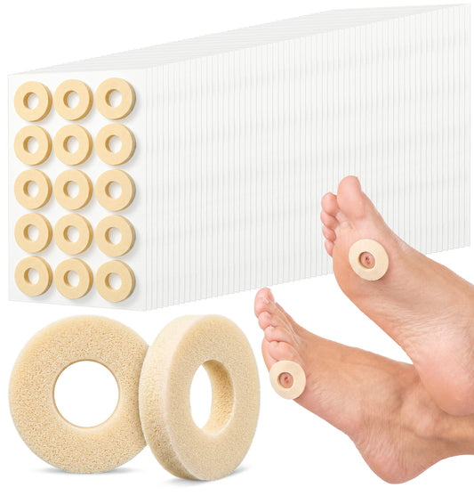60Pcs Corn Pads for Feet, Skin Tone Soft Foam Round Corn Cushions, Self Adhesive Donut Corn Cushions for Toes for Corn Relief, Unisex Foot Care Cushions