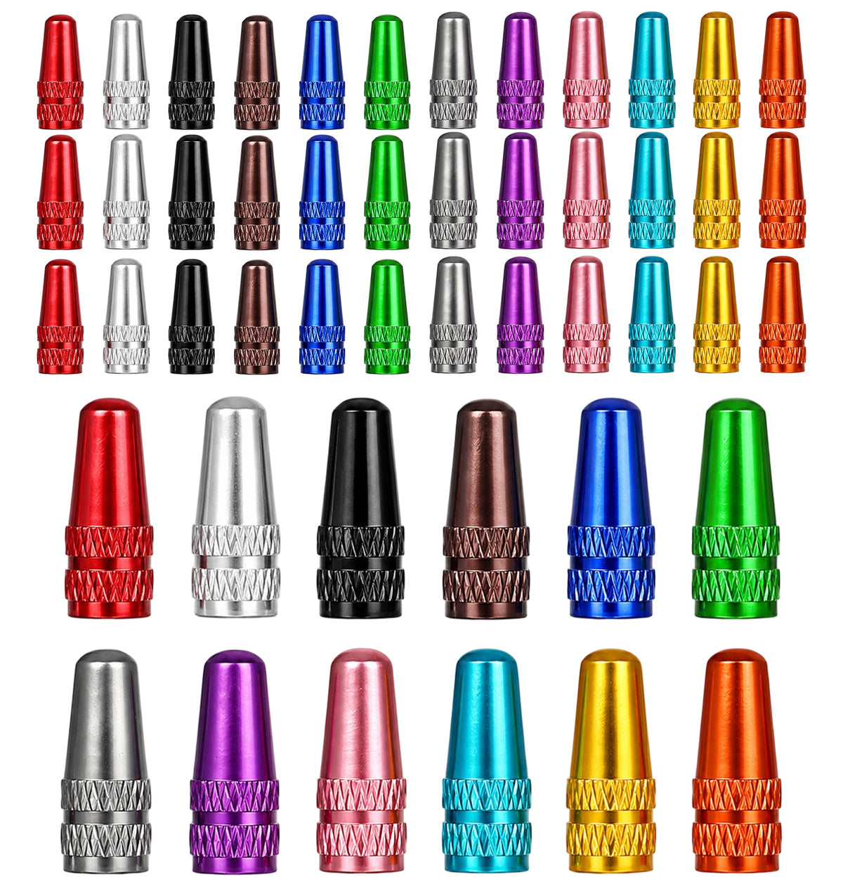 48 Pcs Presta Valve Caps, Bike Valve Caps for Road Bike MTB Bicycle Tires