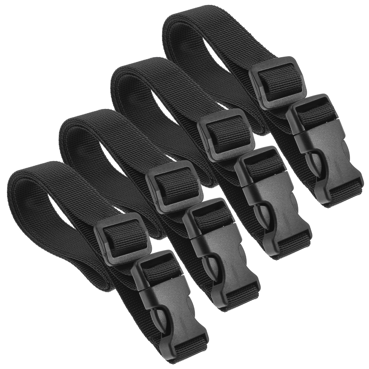 oruola 4 Pcs Bumbag Extender Strap Adjustable Fanny Pack Extender Strap Utility Straps with Quick Release Buckle for Backpack, Travel, Outdoor, Black, 2.0CM Wide, 100CM Long
