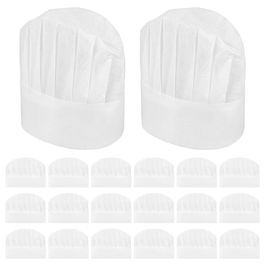Elegaperma 20PCS Kids Chef Hat, Tall-Dome Adjustable Chef Hats & Pre-Shaped Chef Hat Kids for Role Play, Cooking Classes and Themed Parties