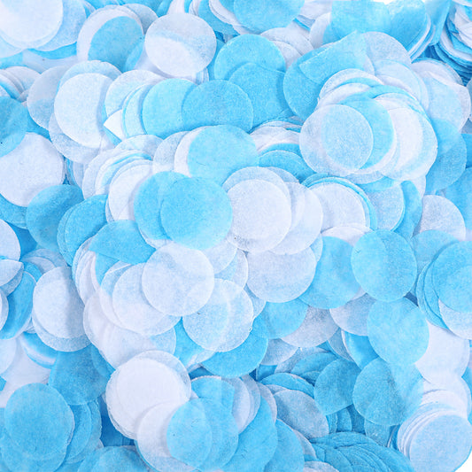 Classicseali 8000Pcs Paper Confetti, Confeti, Tissue Paper Confetti for Weddings, Birthday Parties, Festivals, Banquet Decorations, White and Blue