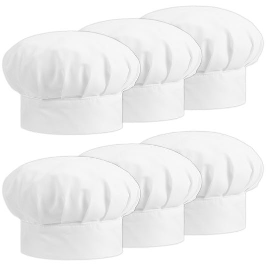 Classicseali 6Pcs Kids Chef Hat,Adjustable Elastic Chef Hat Kids, White Chef Hats for Kids, 19.68-21.26 in, Chef Hat Perfect for Baking, Cooking Parties, Art Classes, and More
